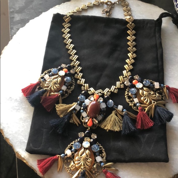 J. Crew Jewelry - J. Crew Tassel Trim & Bead Statement Necklace